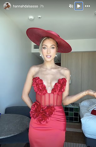 Dal Sasso posted a video and photos of her wearing the glamorous dress on her Instagram account