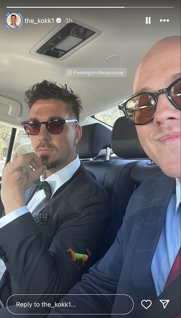 Kokkinakis recently claimed victory at the New South Wales Open, posting a photo of himself and a friend heading to the races on Tuesday