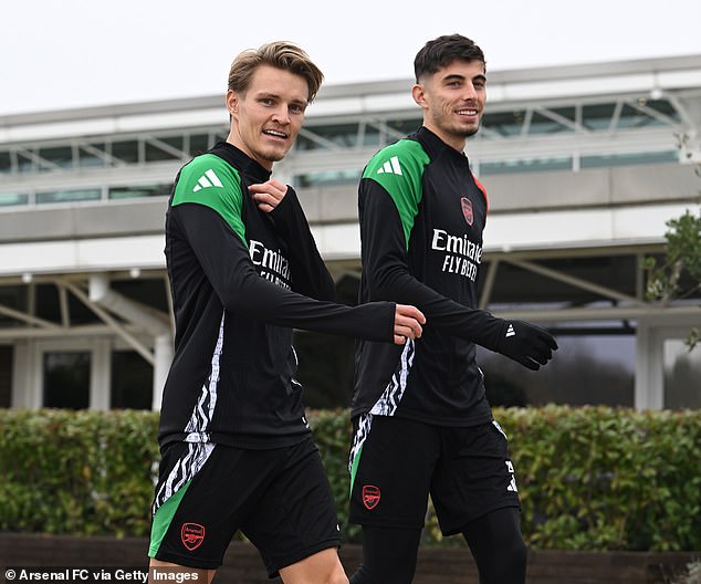 The Arsenal captain was in good spirits after returning to the pitch after a two-month absence