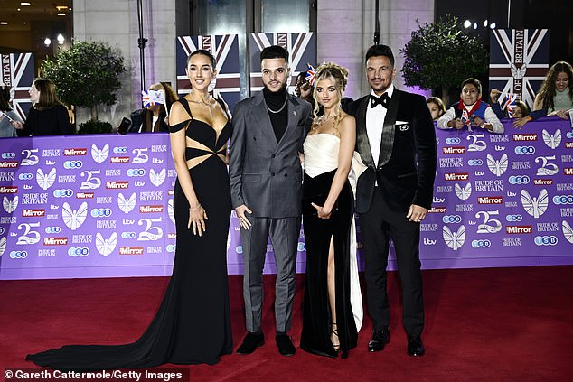 Princess and Junior pictured with father Peter and his wife Emily at the Pride Of Britain Awards last month