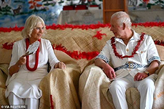 King Charles and Queen Camilla attend a welcome ceremony in Apia, Samoa on October 24