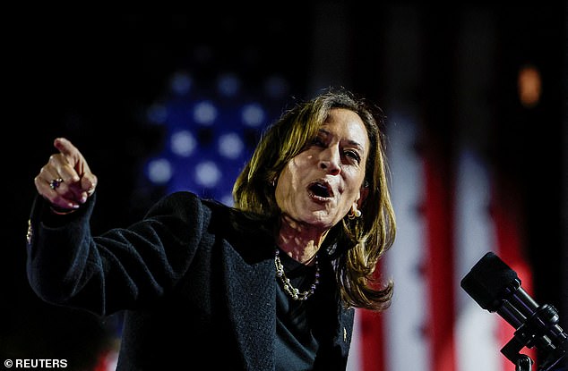 Democratic presidential candidate U.S. Vice President Kamala Harris speaks during a campaign rally in Philadelphia, Pennsylvania, U.S., November 4, 2024