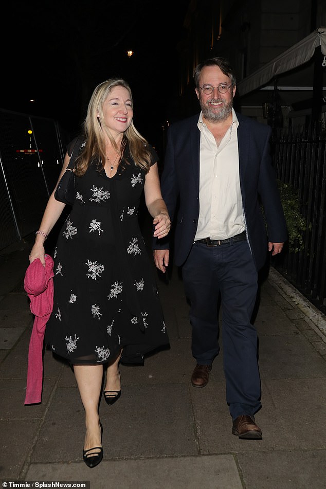 David Mitchell and his wife Victoria attended the party