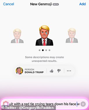 Genmoji lets users create emojis of their friends from its contact page, a trick some users have exploited to create images of politicians like Trump