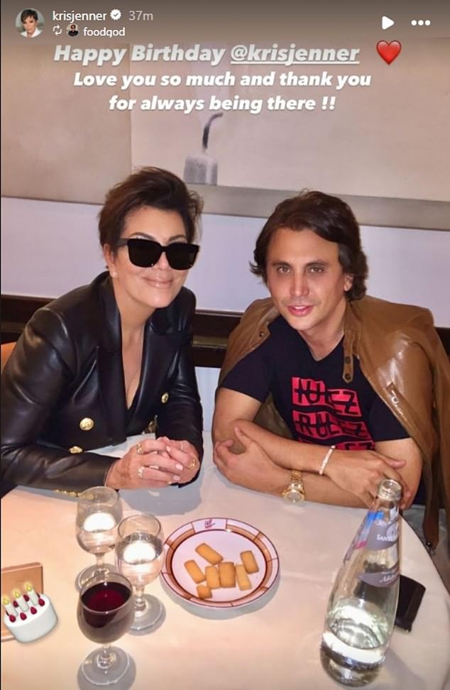 Jonathan Cheban, also known as Foodgod, shared a photo with Kris. In his note he said: 'Congratulations Kris Jenner. I love you so much and thank you for always being there.”