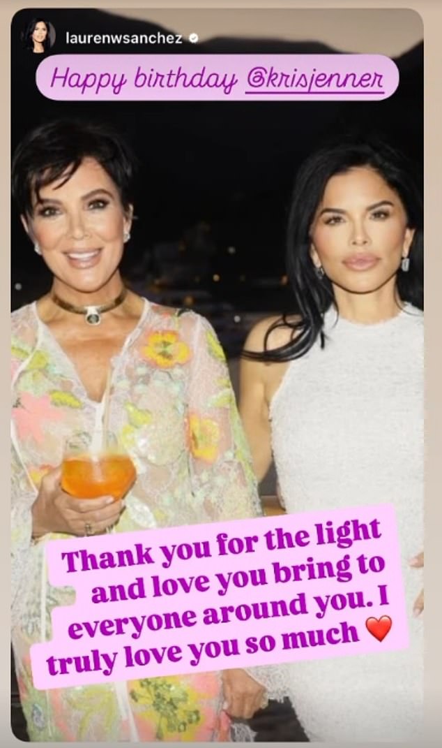 Lauren Sanchez, the future Mrs. Jeff Bezos, shared an older photo as she shared, “Thank you for the light and love you bring to everyone around you. I really love you so much,” as she added a red heart emoji