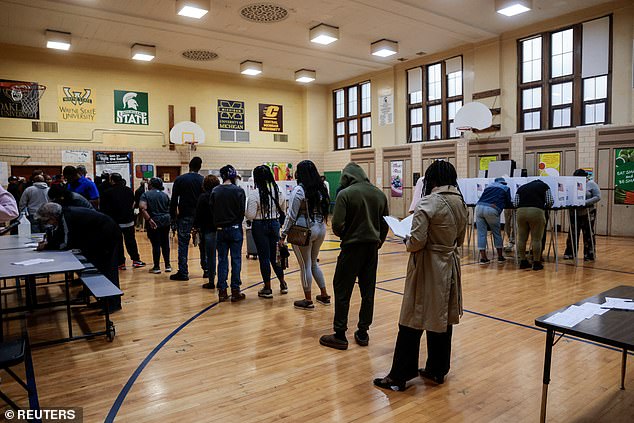 Election Day on Tuesday went largely smoothly across the country. Voters are seen in Detroit, Michigan