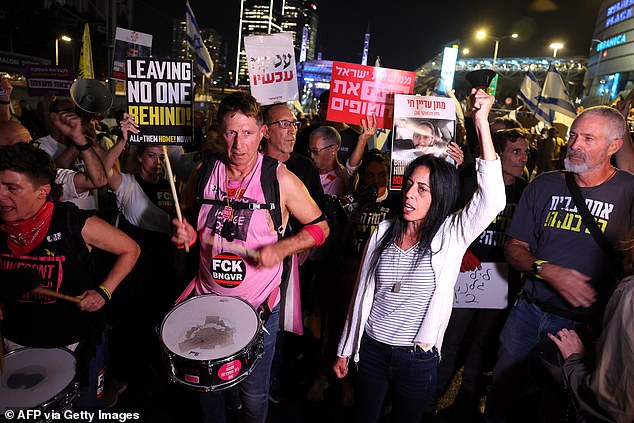 Hundreds took to the streets Tuesday evening to demand the return of the hostages during a march through Tel Aviv