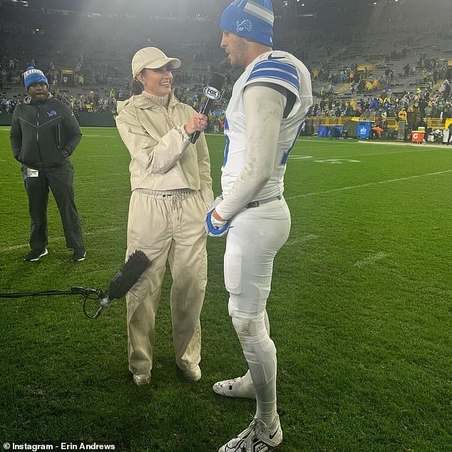 Andrews interviews Detroit Lions quarterback Jared Goff after Sunday night's game