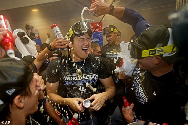 The injury didn't stop Ohtani's festivities at Yankee Stadium last week