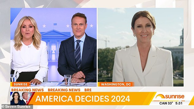 Barr, 56, is currently in Washington DC reporting on the presidential election, while reporter Monique Wright guest-hosts alongside Matt Shirvington