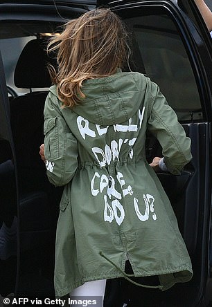 Melania, who wore the jacket in 2018, later said the message was 