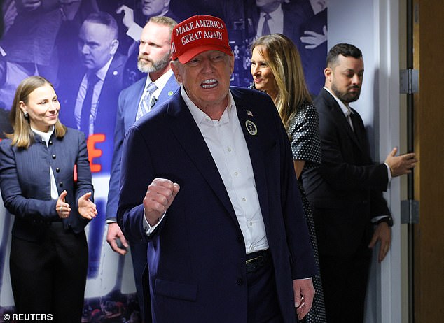 Trump and former first lady Melania visited campaign headquarters in West Palm Beach, Florida, on Tuesday, November 5, to visit and thank the former president's campaign staff on Election Day