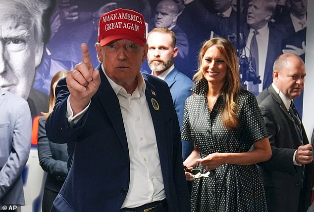 Trump and former First Lady Melania visit campaign officials at headquarters in West Palm Beach, Florida, on Tuesday, November 5