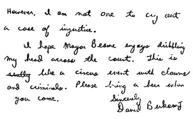 David Berkowitz's handwriting has strange beginnings and endings, unusual lettering, covering strokes, and a slow, tense character