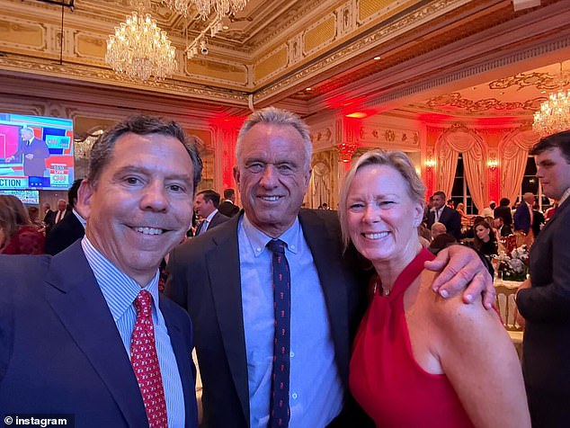 Attendees at Trump's election night event including RFK Jr. (center), shared smiling selfies as promising results poured in from across the country