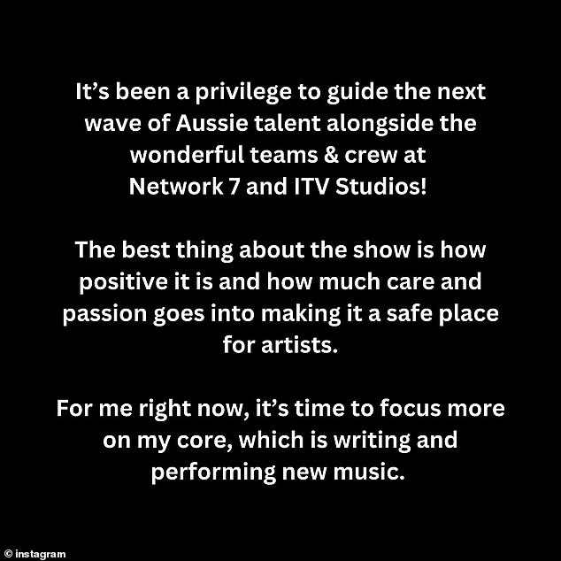 He then reflected on his time on the show. “The best thing about the show is how positive it is and how much care and passion goes into making it a safe space for artists,” he continued.