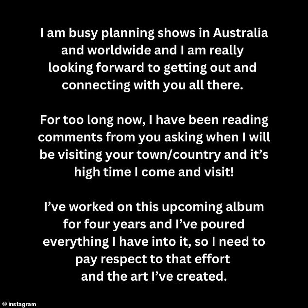 The Angels Brought Me Here singer concluded by talking about his upcoming album, which he has poured his heart and soul into over the past four years, before ending with a warning