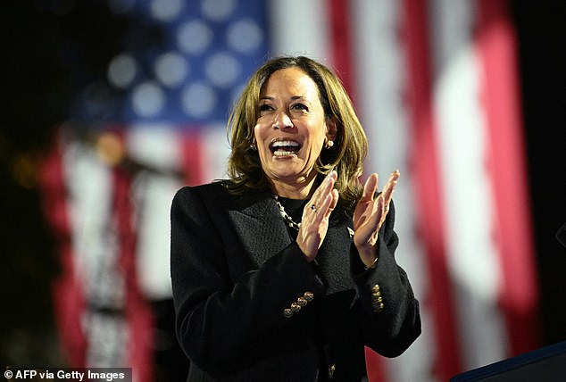 U.S. Vice President and Democratic presidential candidate Kamala Harris arrives to speak at a campaign rally on Benjamin Franklin Parkway in Philadelphia