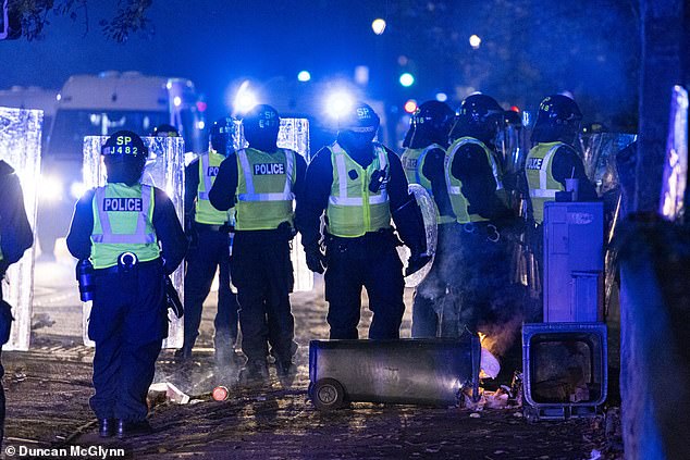 A residential area in Edinburgh was engulfed in smoke and fire after rampaging youths caused chaos in the city.