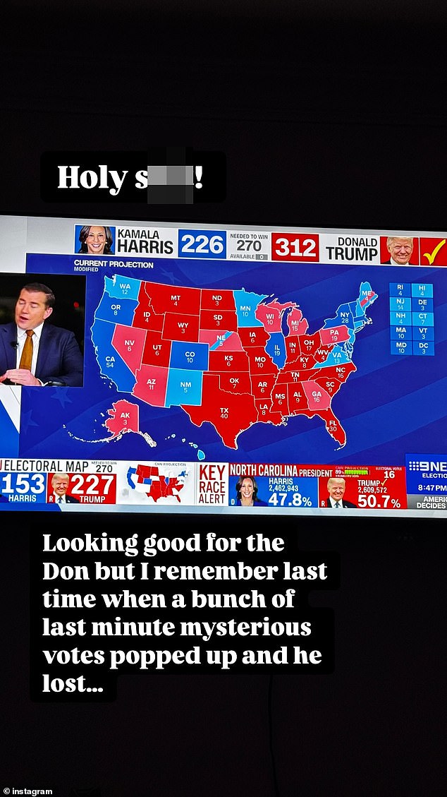 Despite Trump still clearly winning, with 312 electoral collage votes – 42 more than needed for victory, Dean seized the opportunity to rekindle the claims of election interference and fraud that plagued the 2020 election.