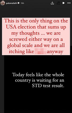 She compared the news to waiting for a sexual health screening test the day before, saying: 