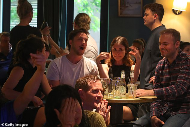 Hundreds gathered at Sydney's Kent Street Hotel to watch the live election coverage