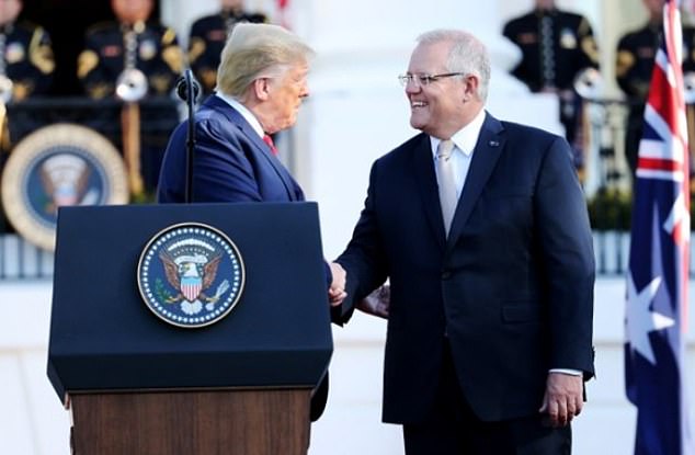 Former Prime Minister Scott Morrison (pictured right) was among Australian politicians to congratulate Donald Trump (pictured left) on his sensational return to the Oval Office