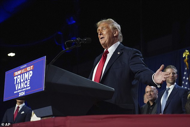 Trump declared victory in the presidential race this morning as he addressed the crowd in Palm Beach