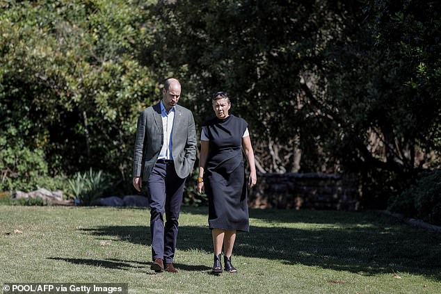 Prince William walks with Earthshot CEO Hannah Jones in Cape Town today