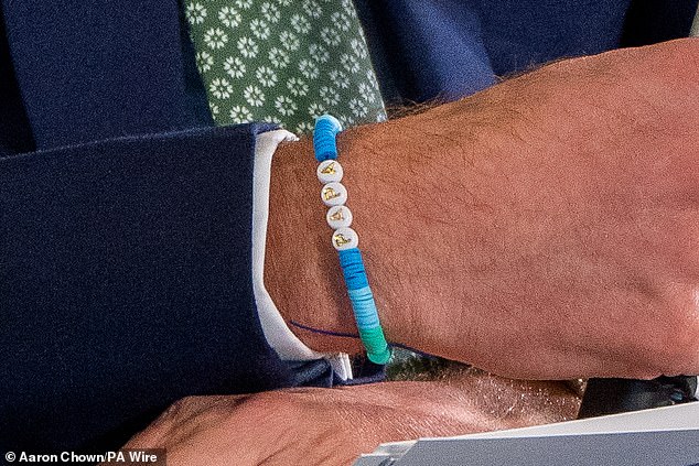 Prince William wore a 'Daddy' friendship bracelet made by Princess Charlotte yesterday