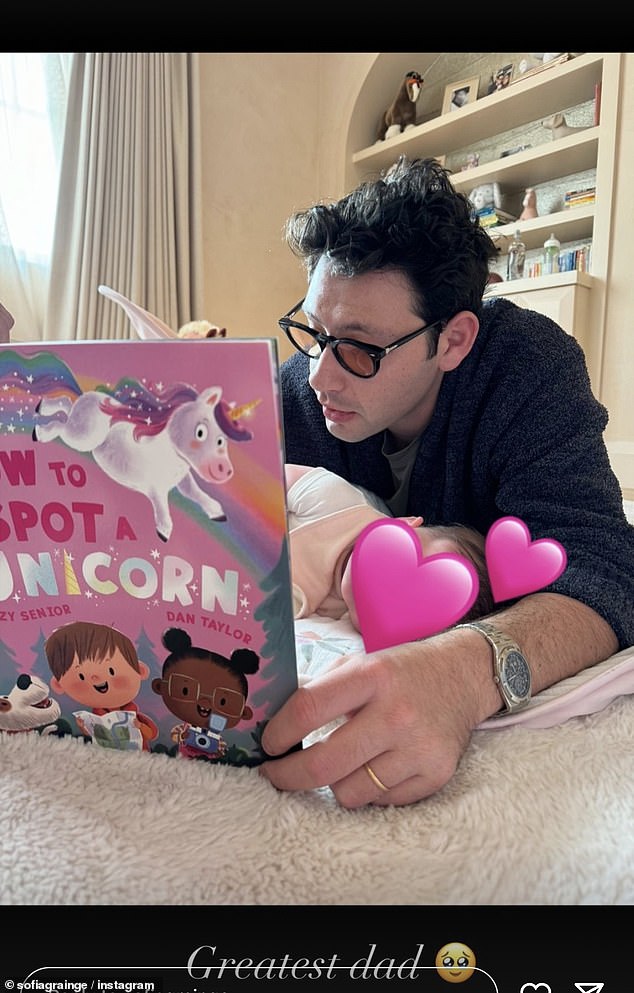 The father-of-one was also seen reading the picture book How to Spot a Unicorn to his daughter in her nursery