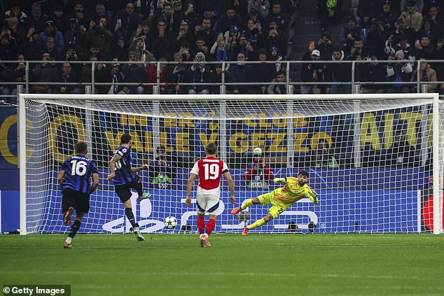 Hakan Calhanoglu converted from the spot to give Inter Milan the lead at San Siro