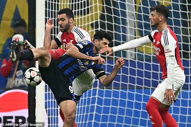 It was handball horror for Mikel Merino (left), who was awarded a penalty just before half time