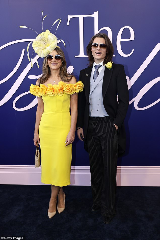 This year, international names including Elizabeth Hurley and her son Damian (both pictured) flew to Australia for the world famous Melbourne Cup Carnival