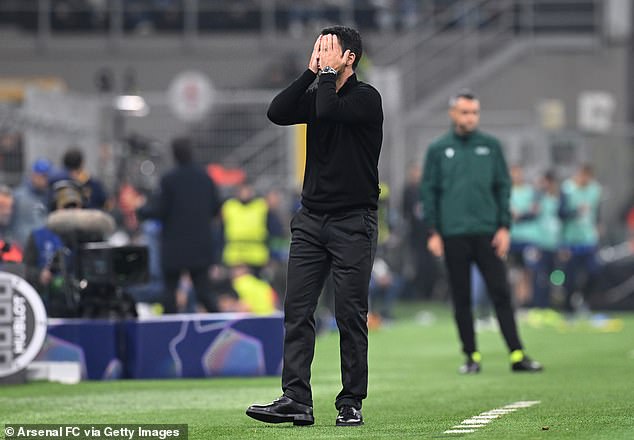 Mikel Arteta's side suffered their first defeat of their Champions League campaign