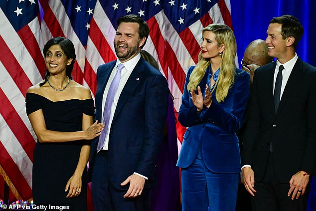 Last night, Ivanka and her husband stood next to future Vice President JD Vance and his wife Usha