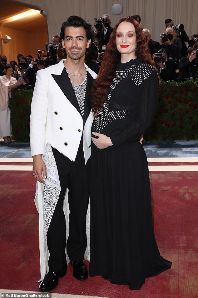 British star Sophie Turner, 28, realized she had to leave America due to gun violence and the overturning of Roe v Wade (pictured with her ex-husband Joe Jonas)