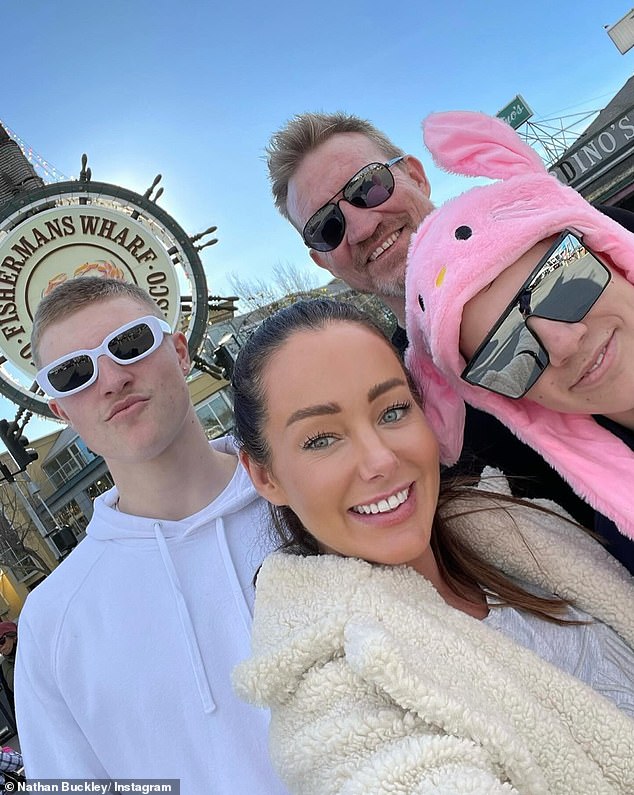 Ryan and Buckley are pictured with the former Collingwood star's sons during an American holiday they took last year