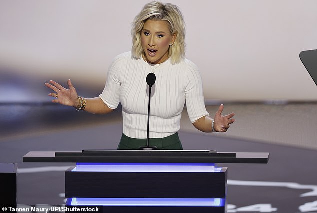 “Savannah really believes Trump will pardon her parents,” the source added (pictured at the RNC in July)