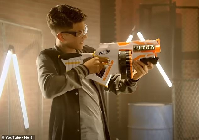 In commercials aimed at boys, the soundtracks were often louder, more abrasive and distorted, reinforcing the idea of ​​masculinity through louder sounds. Pictured: The NERF Ultra One motorized blaster ad