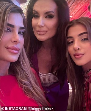 Trump supporter and Israeli TV personality Siggy Flicker (left) shared a selfie with a confident grin shortly after the first swing state for Trump was declared