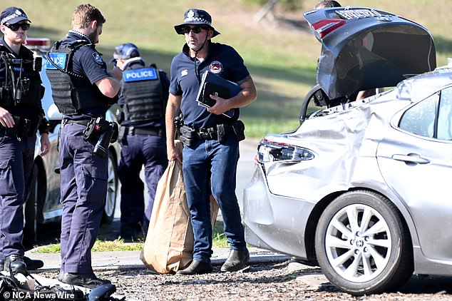 Two other patients were also injured after the horror crash and were treated at the scene for minor injuries (photo police at the crash scene)