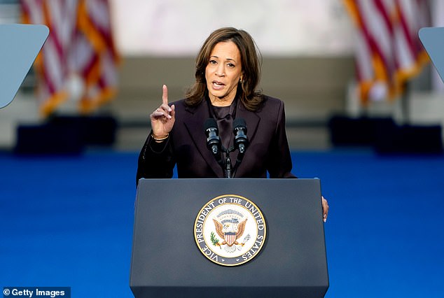 He also endorsed Harris for the first time in July – just two weeks after he said in the scathing article for the New York Times that it was time to move on from Biden; Harris seen in Washington DC on Wednesday