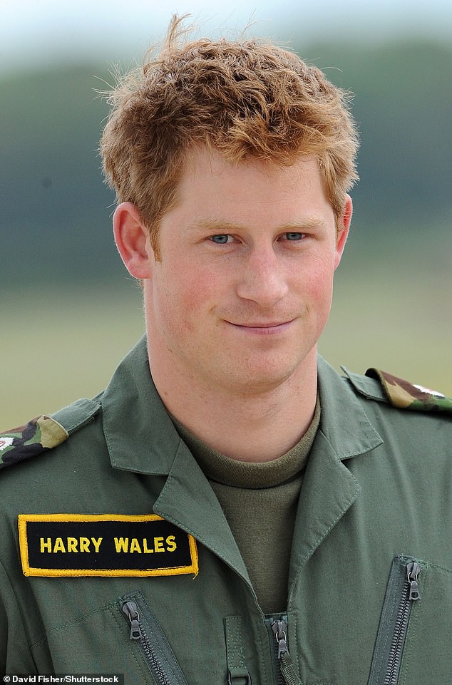 The prince photographed at RAF Shawbury, where he underwent helicopter training with his brother William in 2009