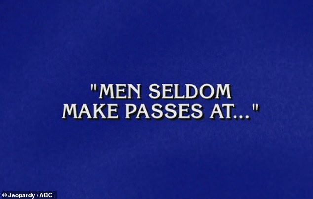 Heather came in for a question from the 'Complete the rhyming sentence' category. Host Ken, 50, then asked the line: “Men rarely make passes at….”