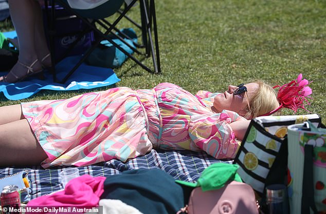 Enjoying the sun: Those present basked in the morning sun while it lasted