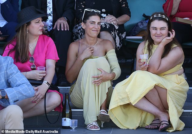 Flemington's undercover areas quickly became busy as revelers escaped the rain