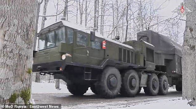 Footage released by the Russian Defense Ministry shows a missile being transported at a speed of 30,000 km per hour on a special loading unit