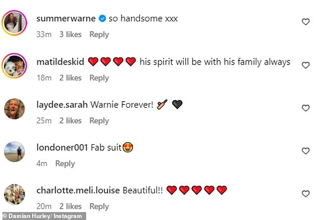 Fans took to the comments section and told Damian: 'His spirit will always be with his family'